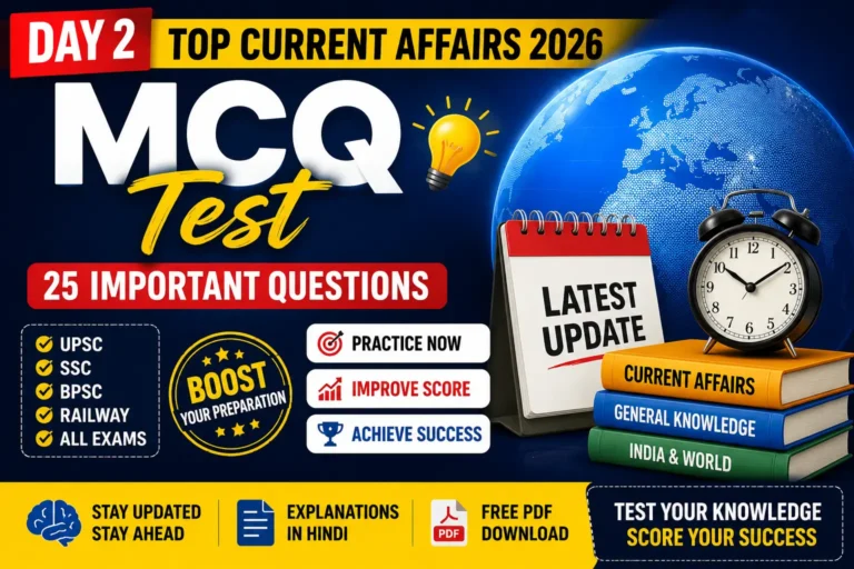 Top Current Affairs MCQ Test 2026 – 25 Questions with Answers and Explanation