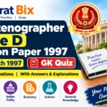 SSC Stenographer Grade D Question Paper 1997 GK Quiz Bharat Bix
